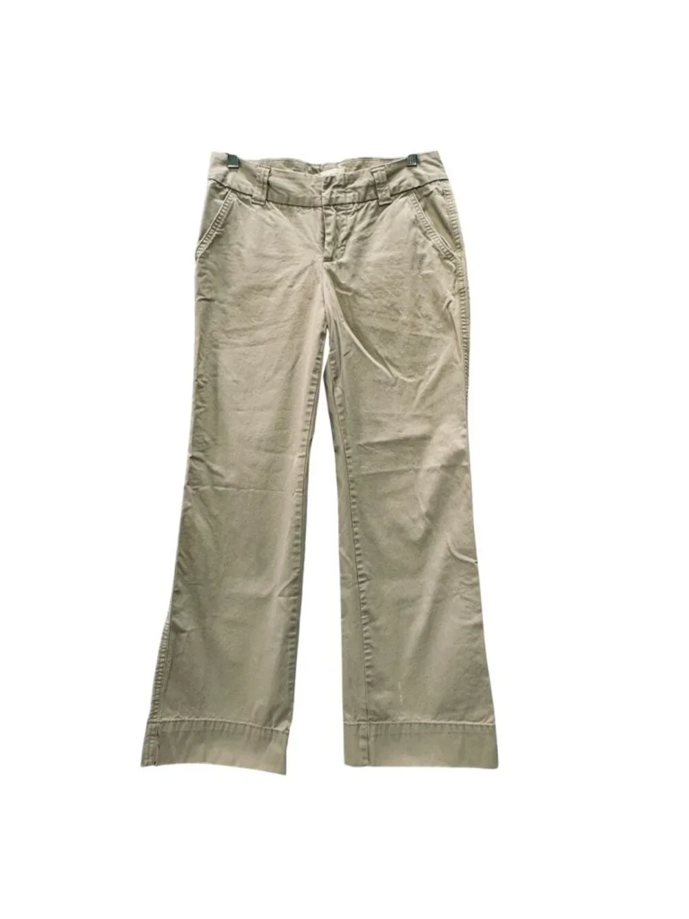 Gap Favorite Chinos Women's Size 4 Ankle Wide Leg Light Khaki Cotton Y2K Style - Picture 1 of 9